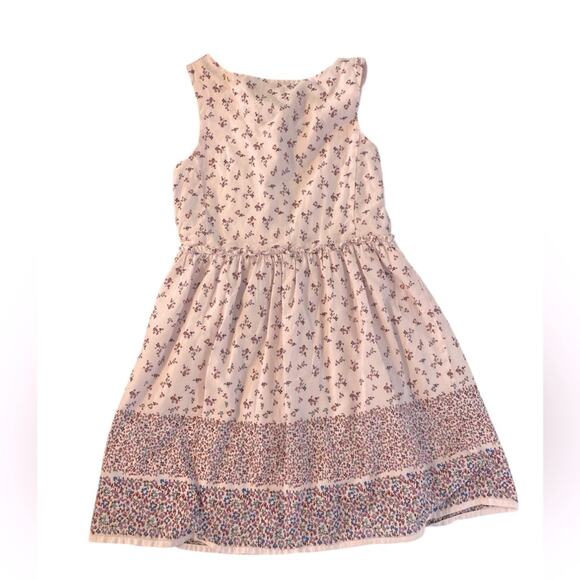 Gap Kids Sleeveless Pink Ditsy Peasant Floral Button Front Dress Size 8 - Picture 2 of 8